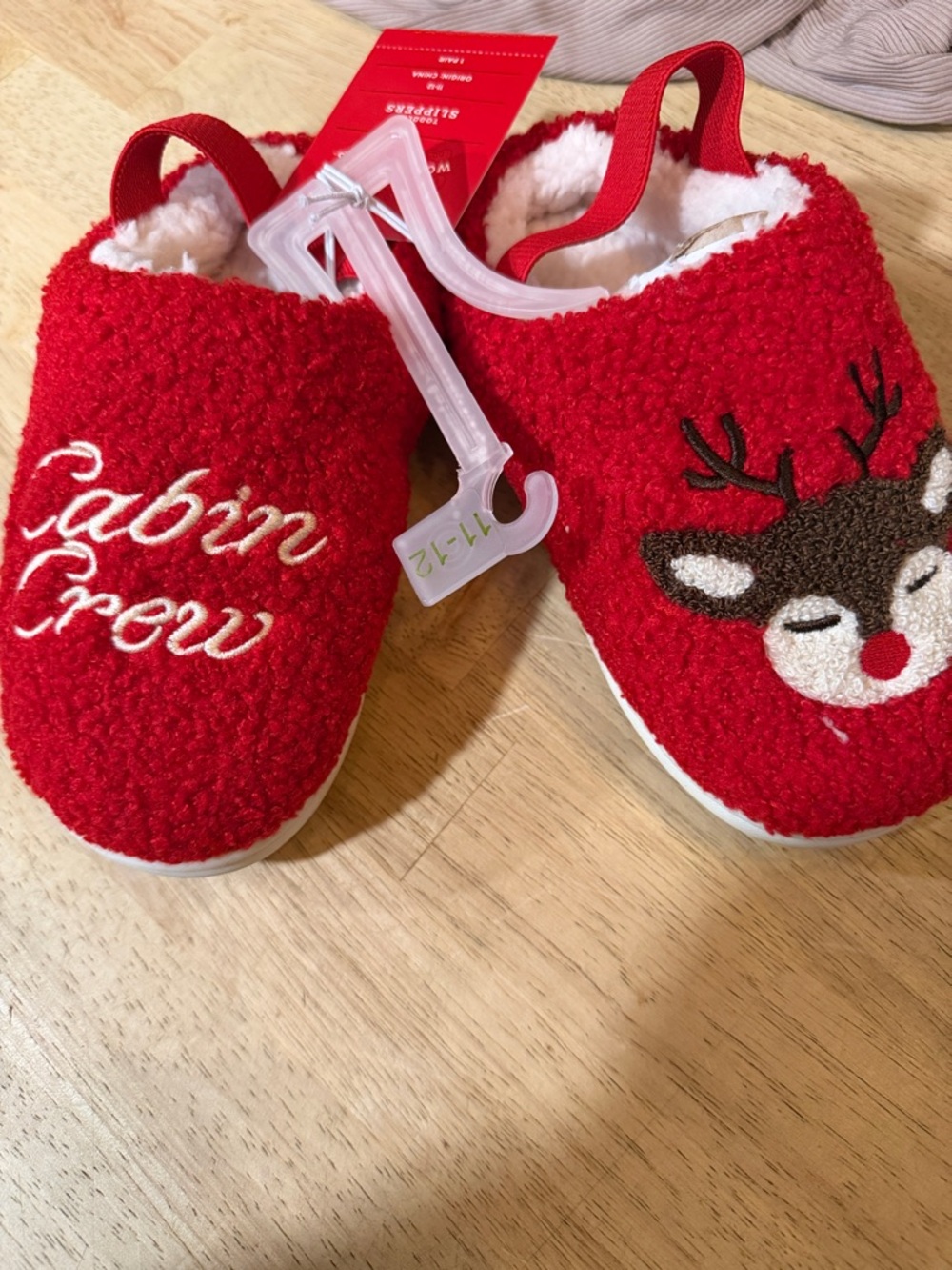 Target Red Kids Cabin Crew Reindeer Slippers(6)
